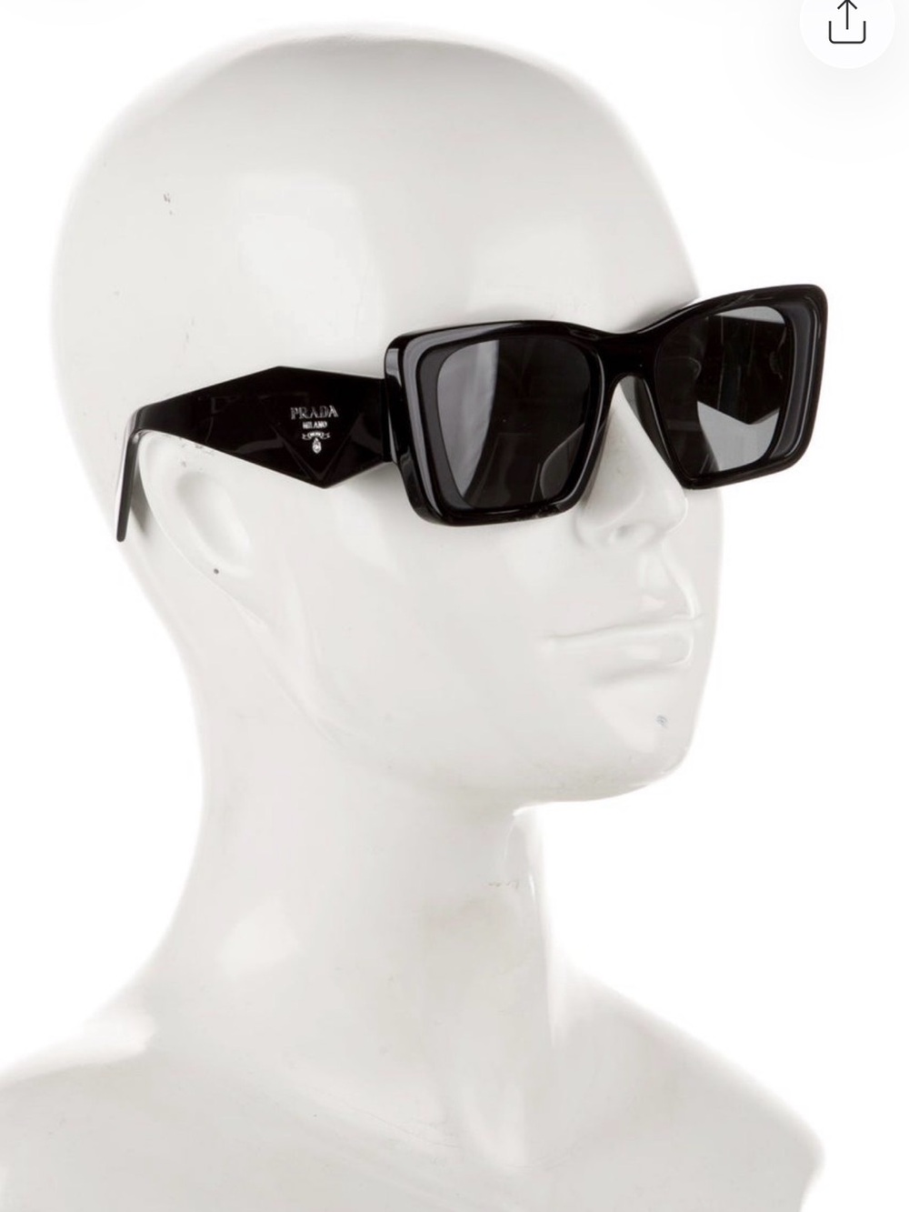 Prada Black Rectangular Oversized Sunglasses